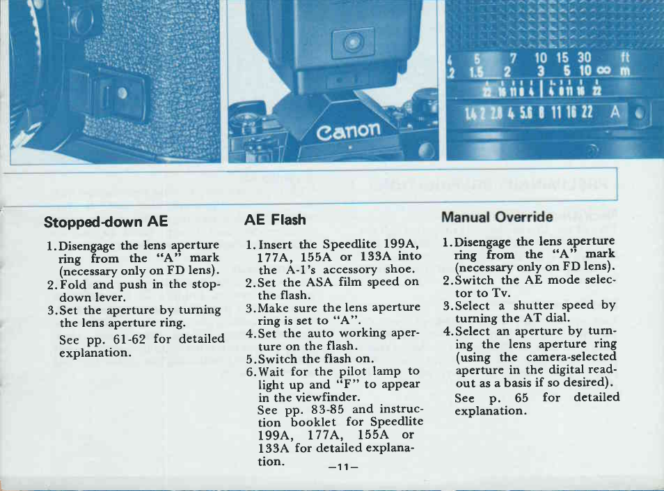 Field-of-view-only viewfinder | Canon A-1 User Manual | Page 13 / 181