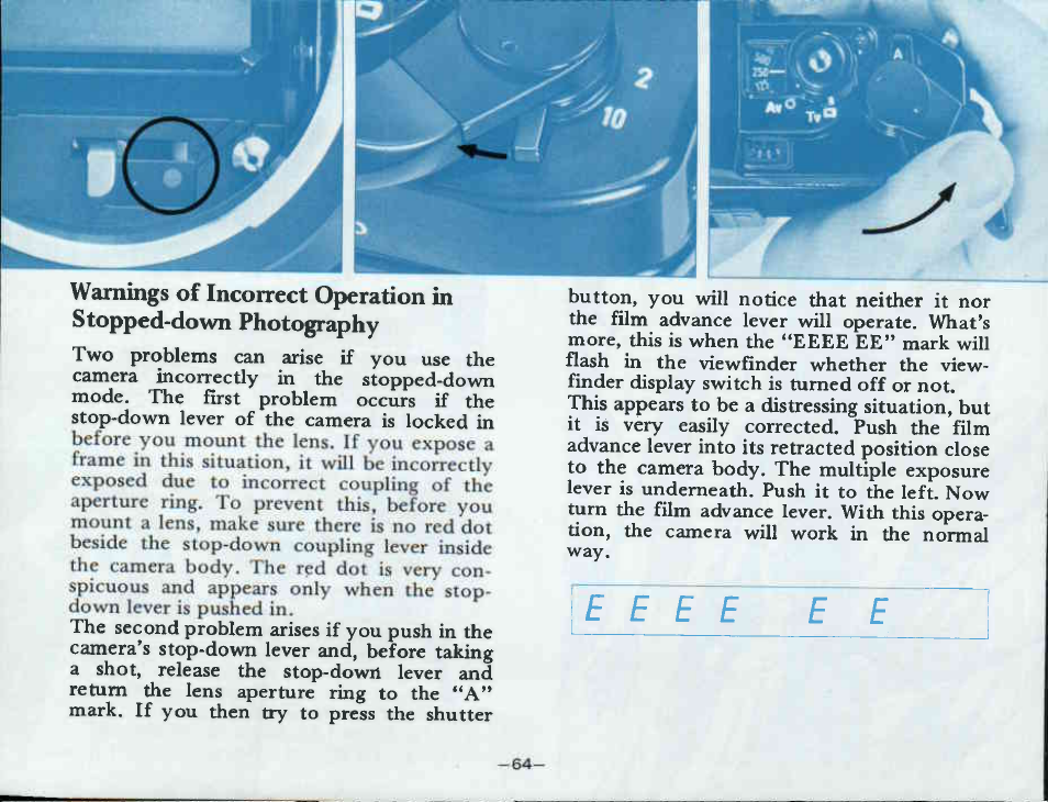 Aperture scale on the at dial | Canon A-1 User Manual | Page 66 / 181