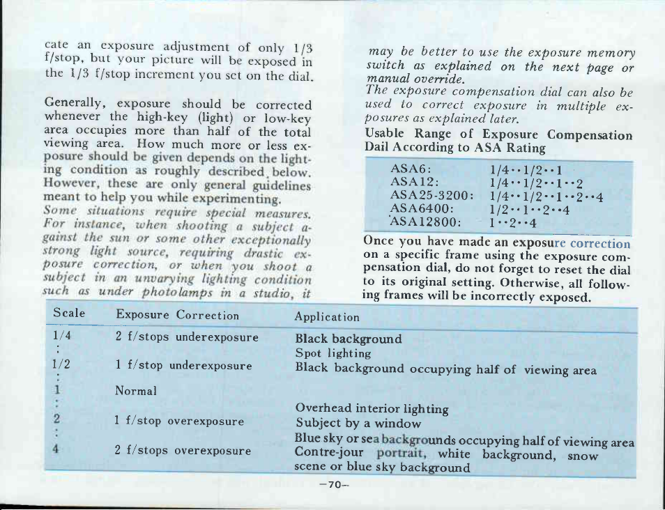 Selecting a shutter speed | Canon A-1 User Manual | Page 72 / 181