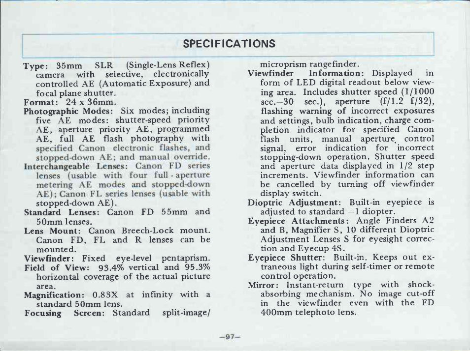 Canon A-1 User Manual | Page 99 / 181