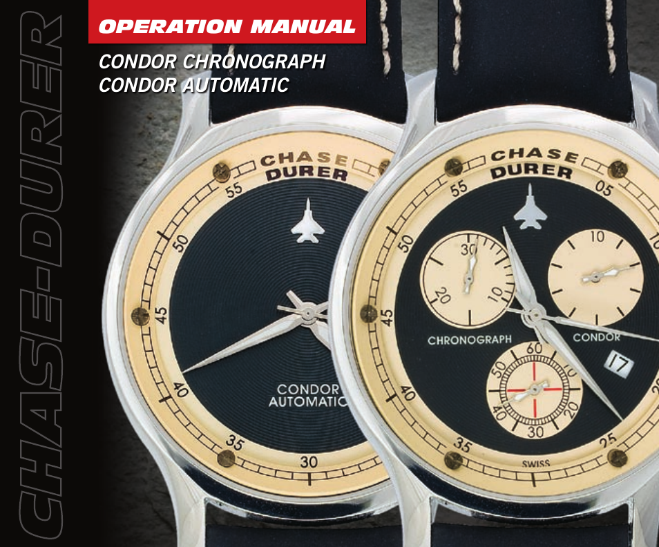 Chase-Durer Condor Chrongraph/Automatic User Manual | 12 pages