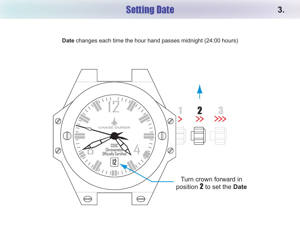 Setting date | Chase-Durer Conquest Automatic User Manual | Page 5 / 7
