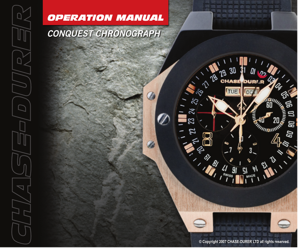 Chase-Durer Conquest Chronograph User Manual | 11 pages