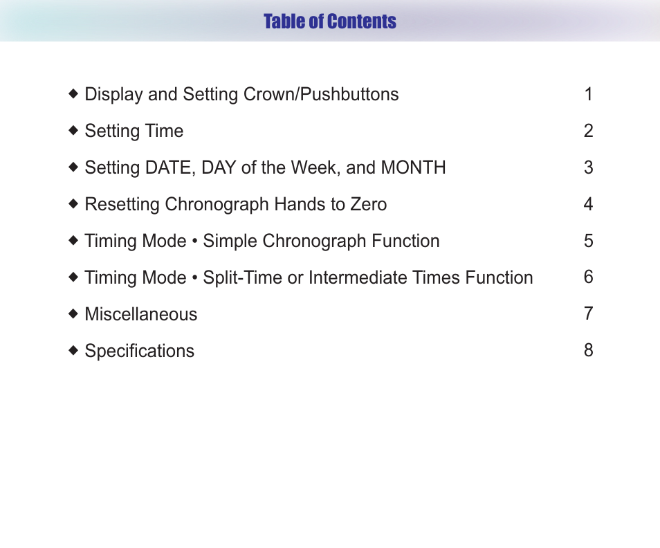 Chase-Durer Conquest Chronograph User Manual | Page 2 / 11