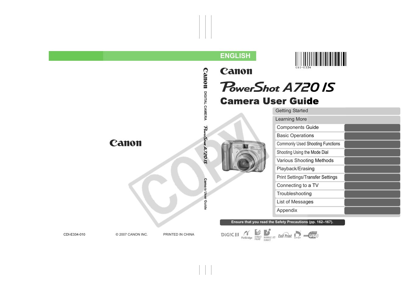 Canon CDI-E334-010 User Manual | 211 pages