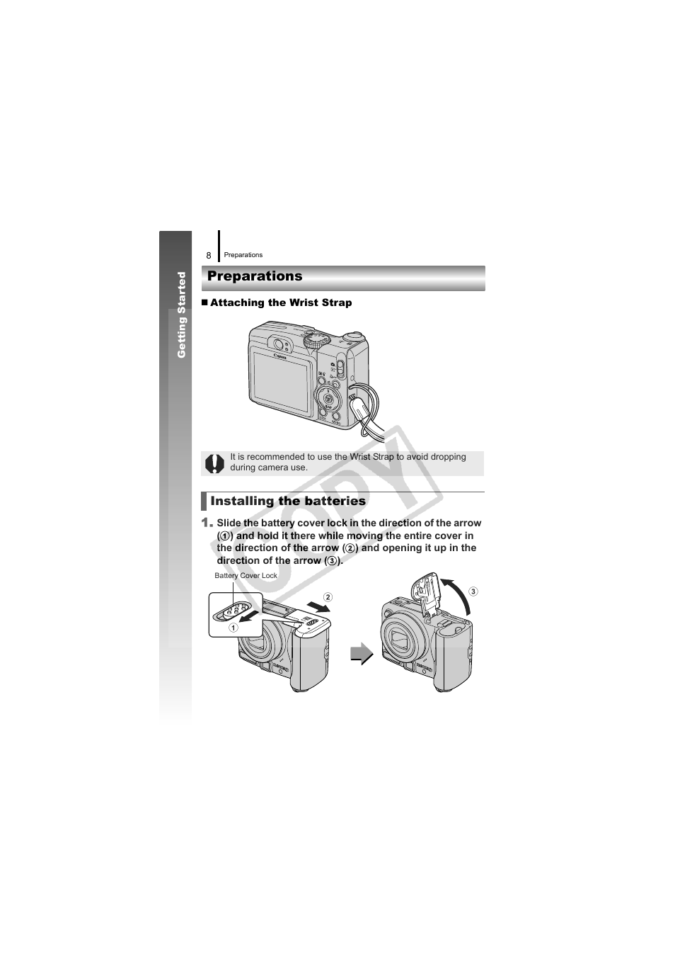 Preparations | Canon CDI-E334-010 User Manual | Page 10 / 211