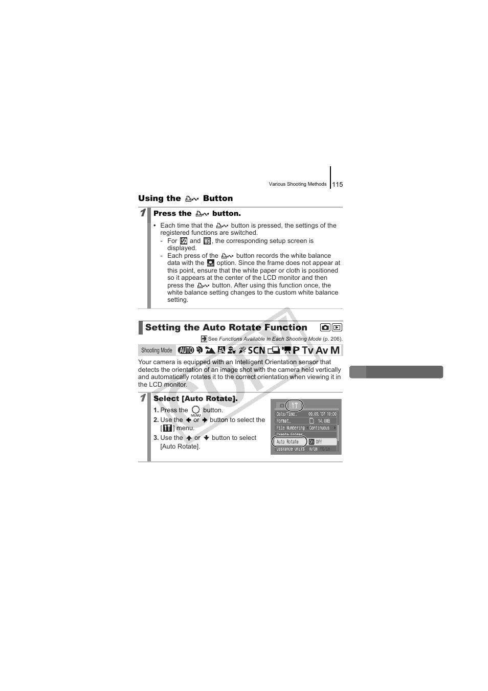 Setting the auto rotate function, P. 115 | Canon CDI-E334-010 User Manual | Page 117 / 211