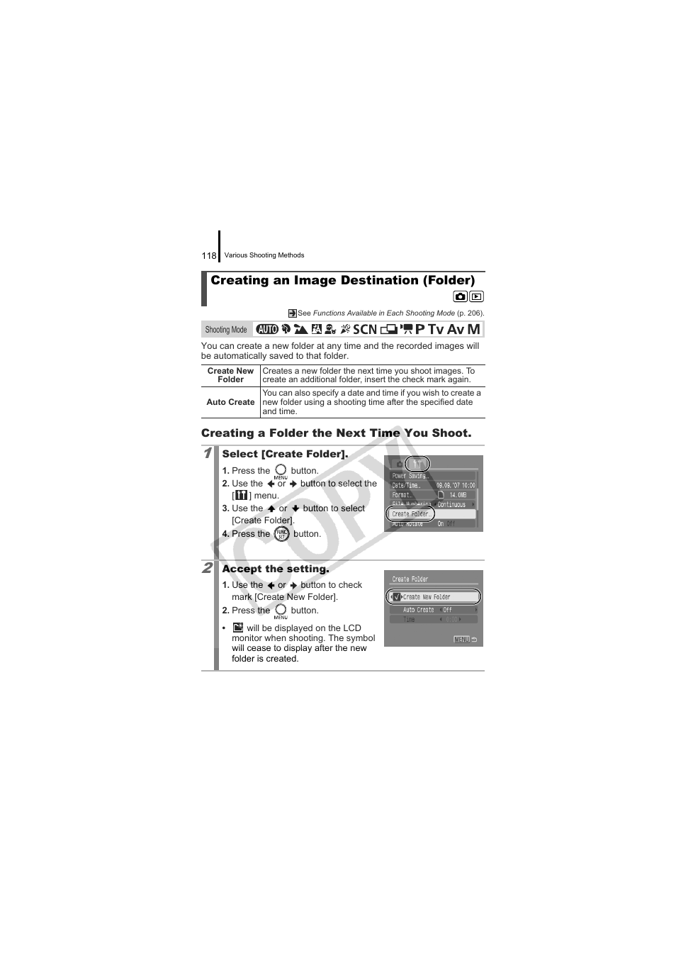 Creating an image destination (folder), P. 118 | Canon CDI-E334-010 User Manual | Page 120 / 211