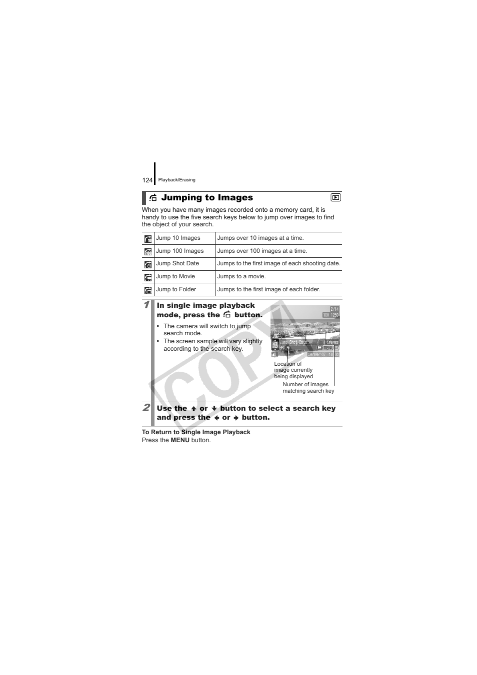 Jumping to images | Canon CDI-E334-010 User Manual | Page 126 / 211