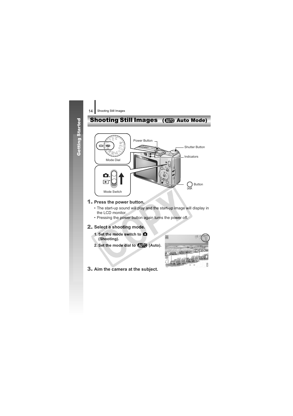 Shooting still images | Canon CDI-E334-010 User Manual | Page 16 / 211