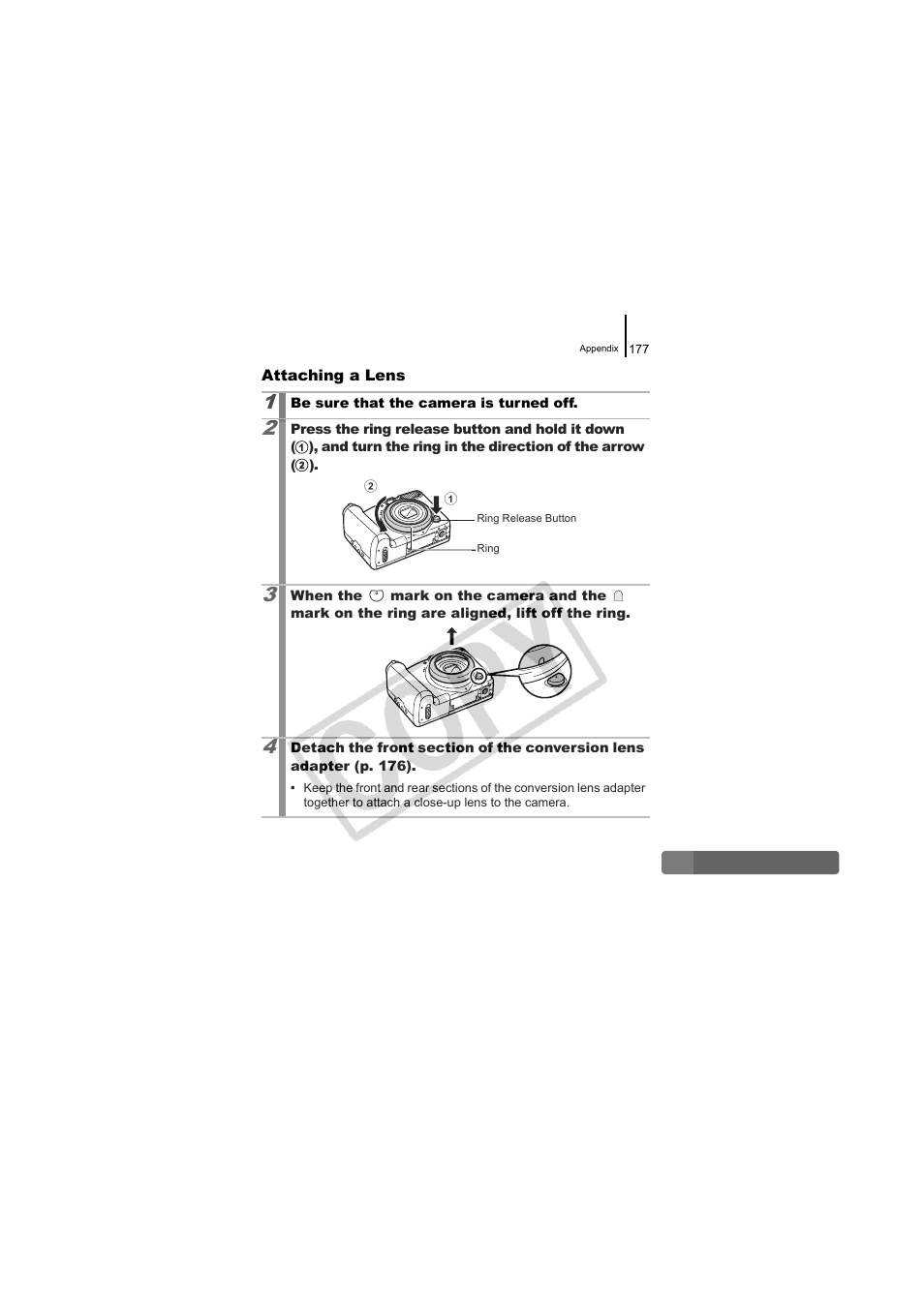 Lease button (p. 177), Ring (p. 177) | Canon CDI-E334-010 User Manual | Page 179 / 211