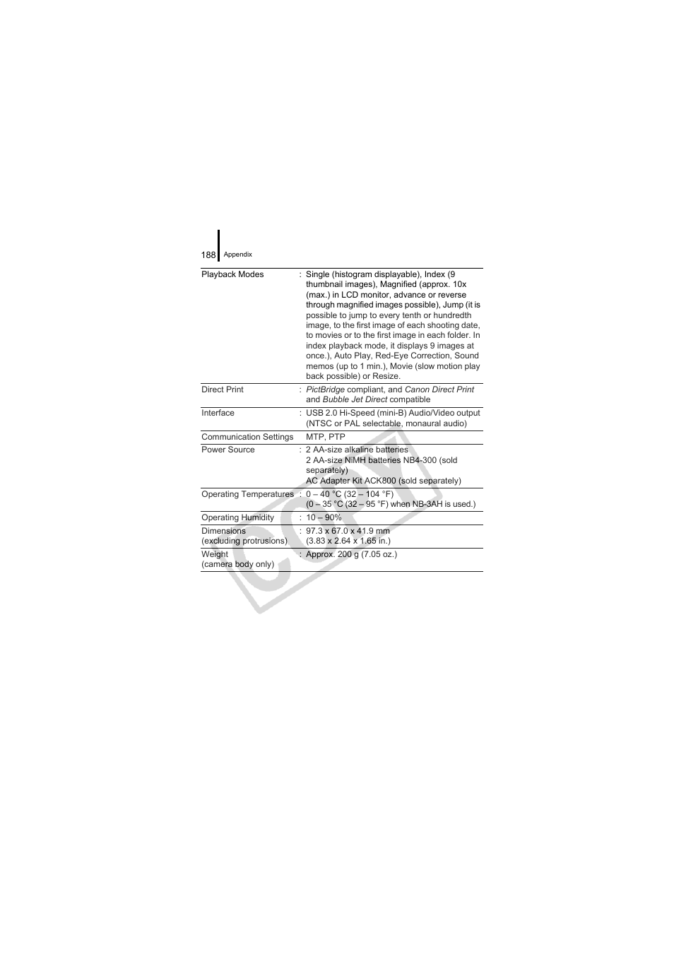 Canon CDI-E334-010 User Manual | Page 190 / 211