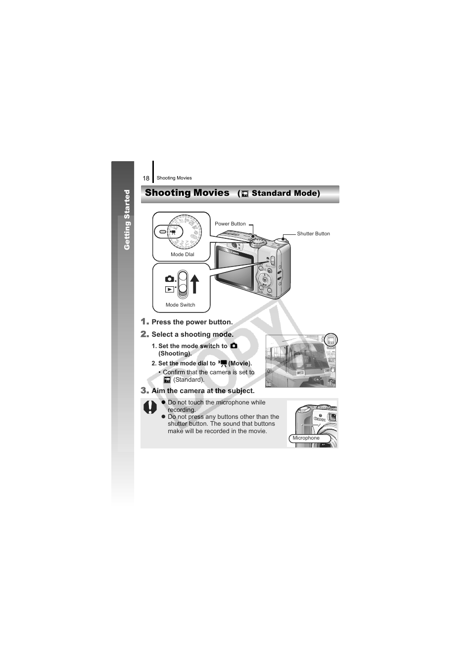Shooting movies | Canon CDI-E334-010 User Manual | Page 20 / 211