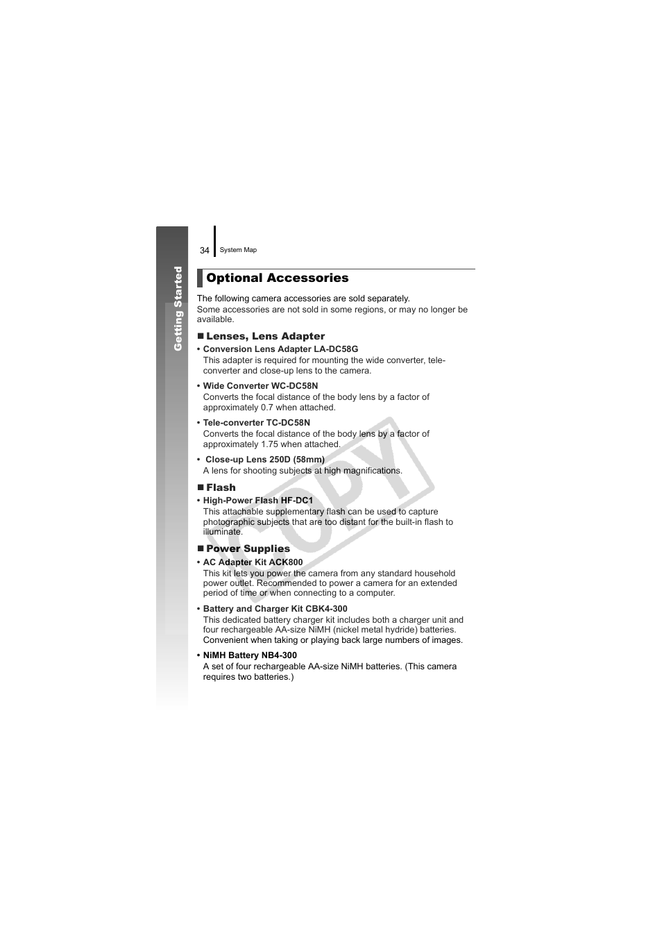 Optional accessories | Canon CDI-E334-010 User Manual | Page 36 / 211
