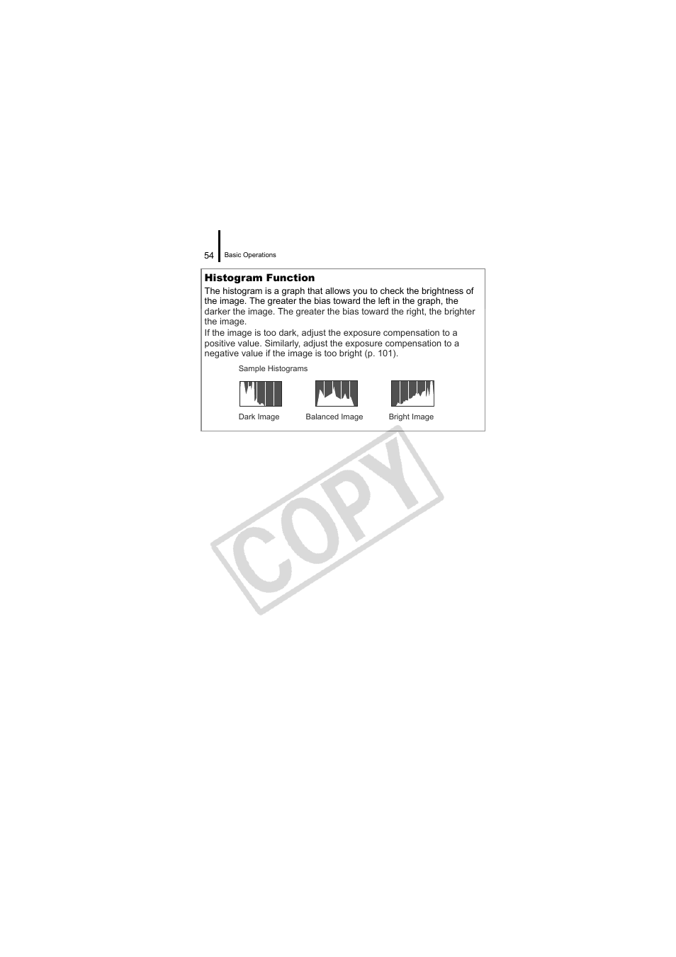 Histogram (p. 54) | Canon CDI-E334-010 User Manual | Page 56 / 211