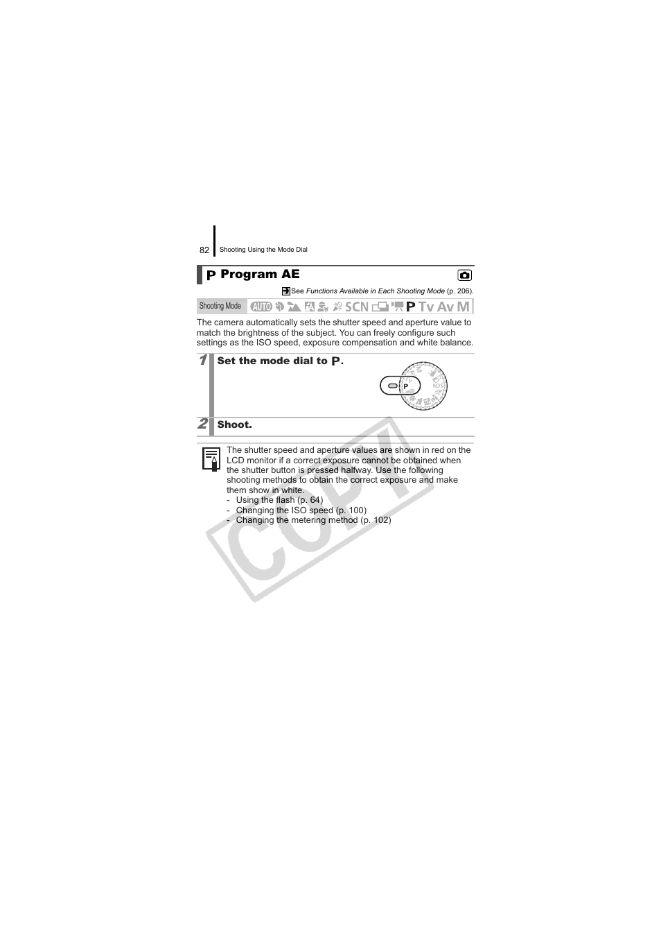 Program ae, Program ae (p. 82) | Canon CDI-E334-010 User Manual | Page 84 / 211