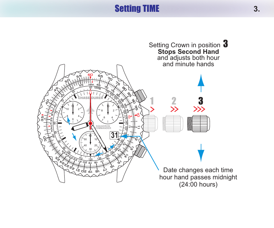 Setting time | Chase-Durer Squadron Commander User Manual | Page 5 / 17