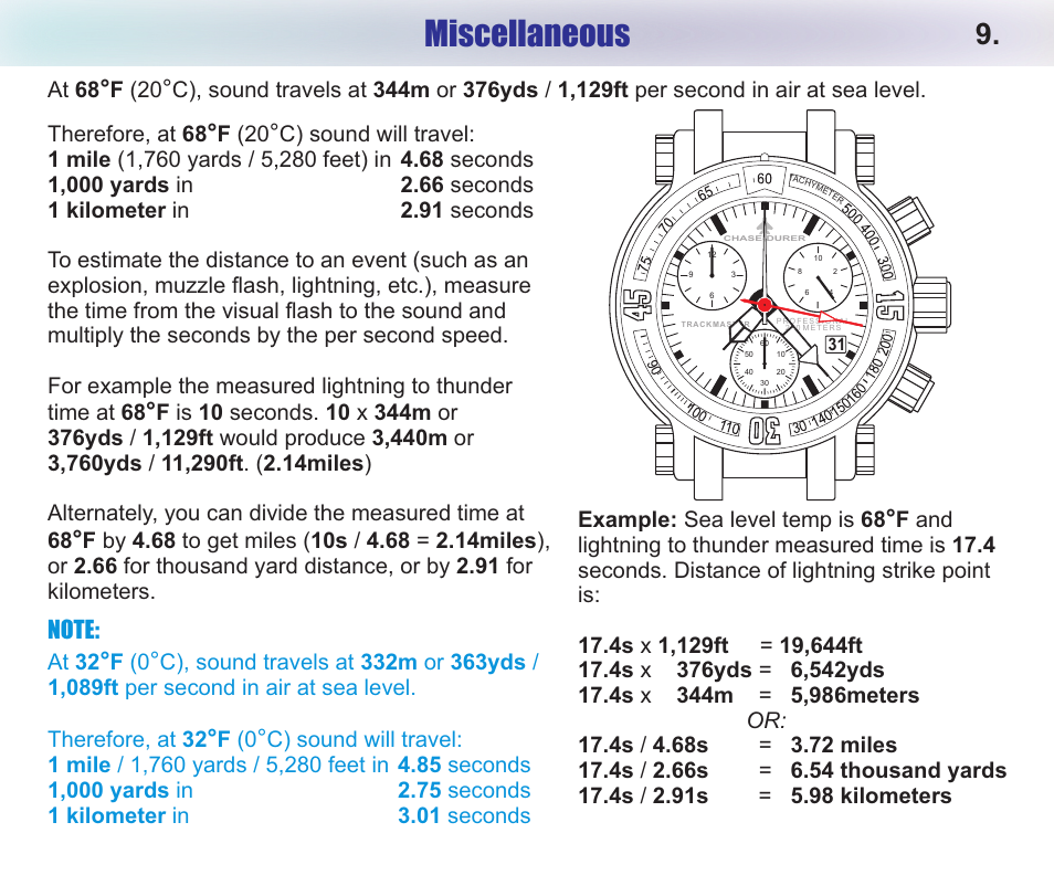 Miscellaneous, At 32, F (0 | Chase-Durer Trackmaster Pro User Manual | Page 11 / 13