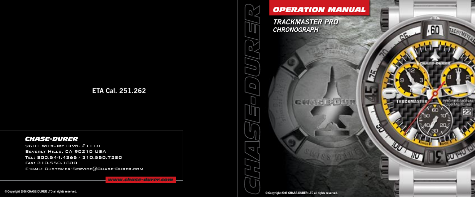 Trackmaster pro, Operation manual | Chase-Durer Trackmaster Pro User Manual | Page 13 / 13