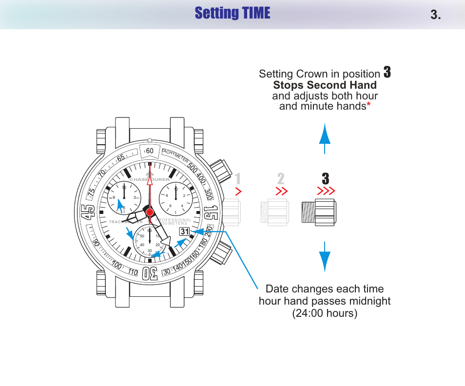 Setting time | Chase-Durer Trackmaster Pro User Manual | Page 5 / 13
