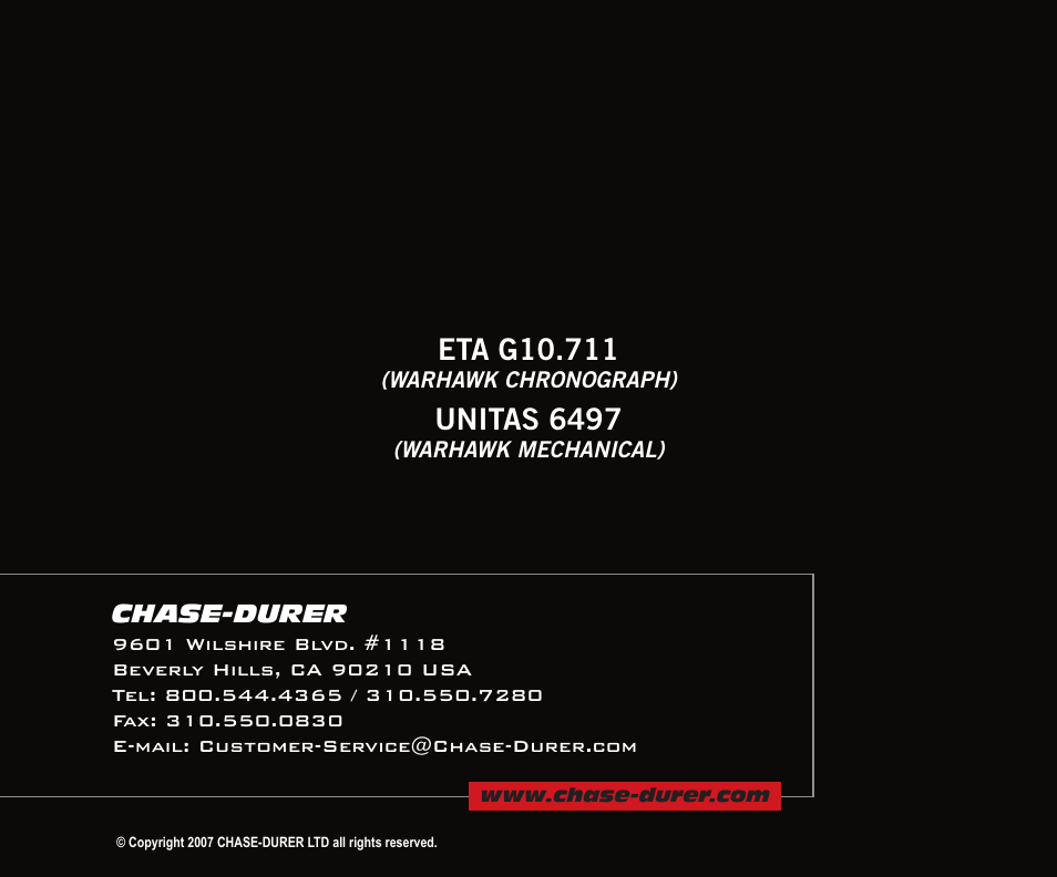Unitas 6497 | Chase-Durer Warhawk User Manual | Page 12 / 12