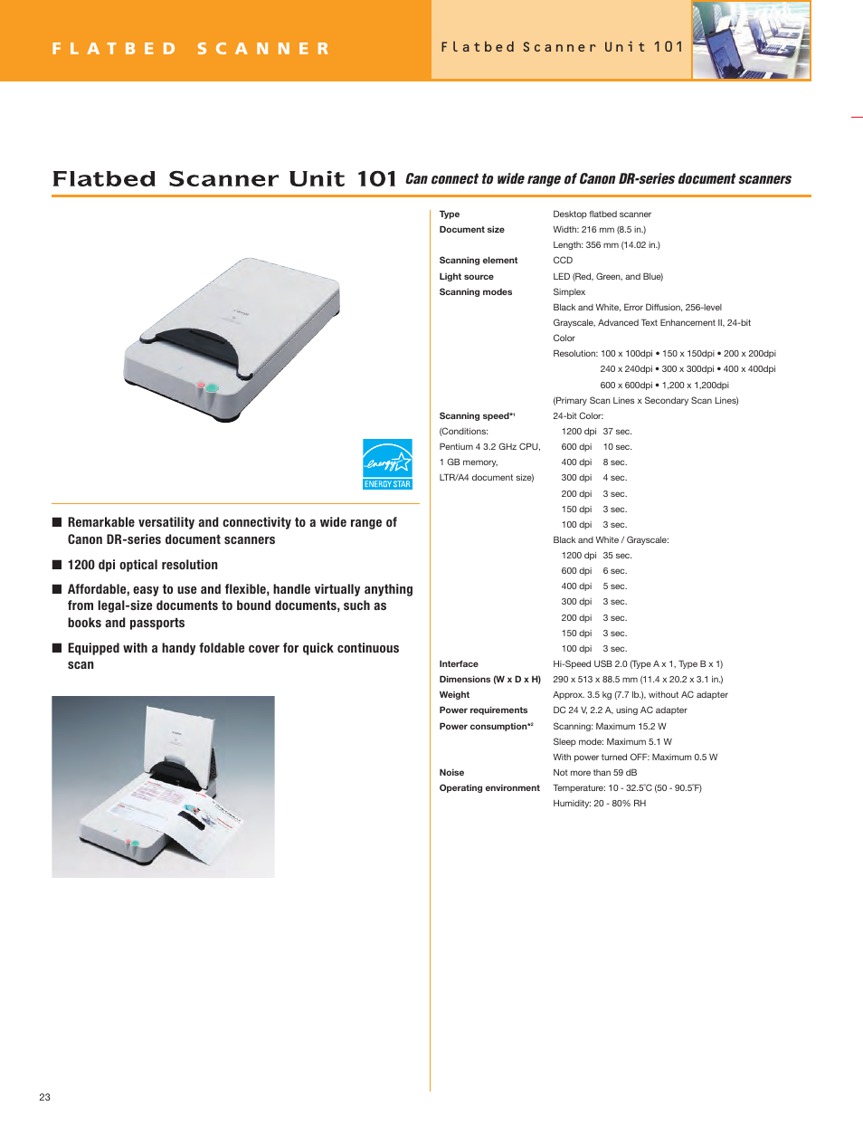 Flatbed scanner unit 101 | Canon DR-2050C User Manual | Page 24 / 26