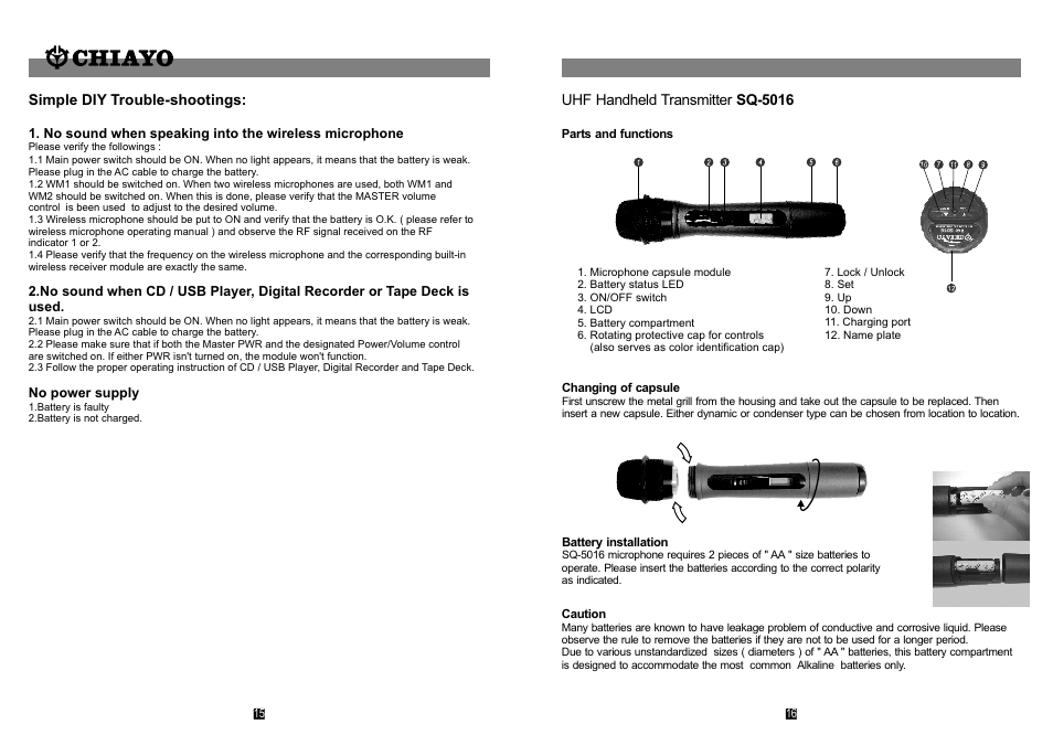 頁面 16 | CHIAYO ADVENTURE 800 User Manual | Page 16 / 16