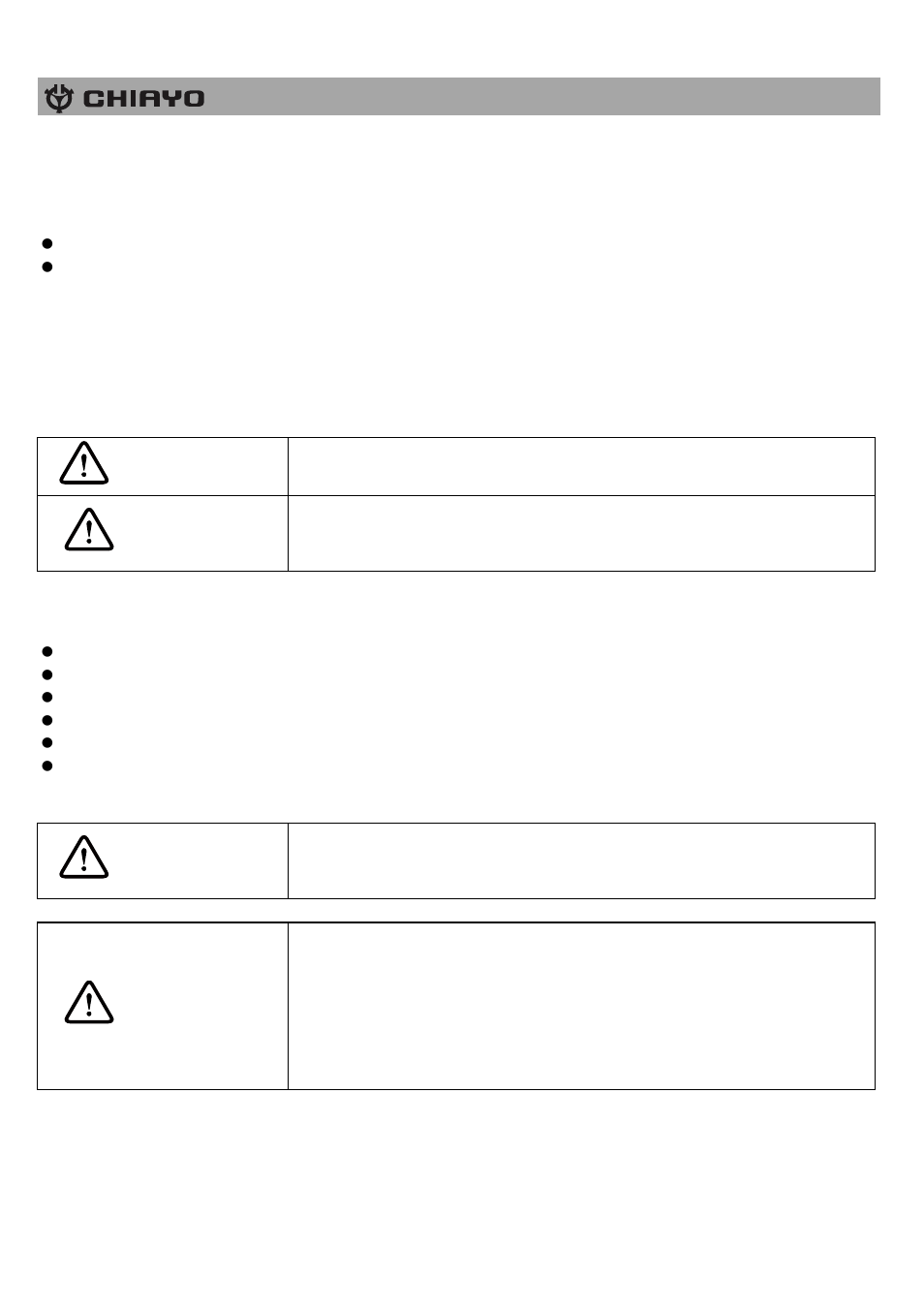 Warning, Caution | CHIAYO FOCUS 505 User Manual | Page 2 / 16