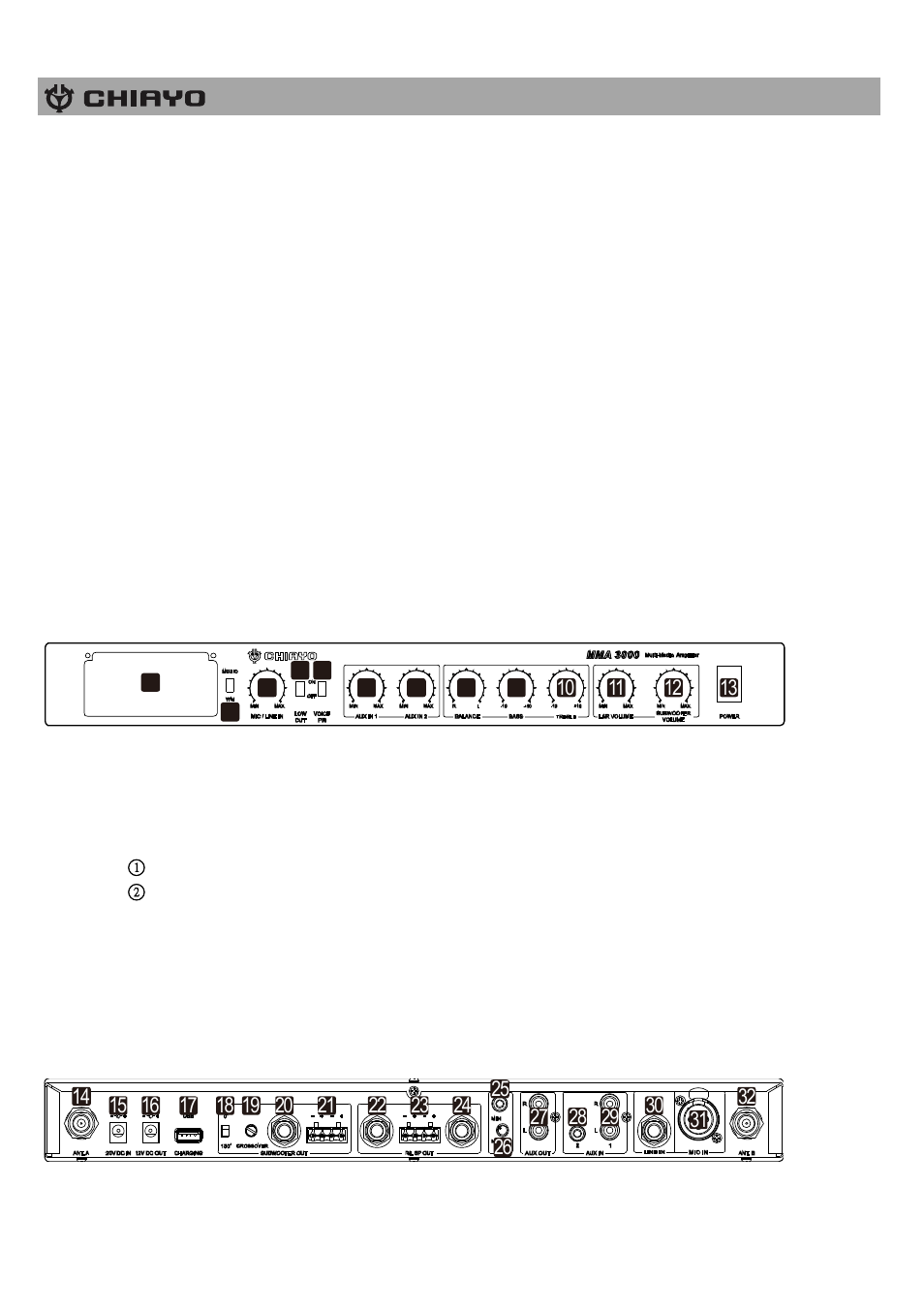 CHIAYO MMA-300 User Manual | Page 2 / 16