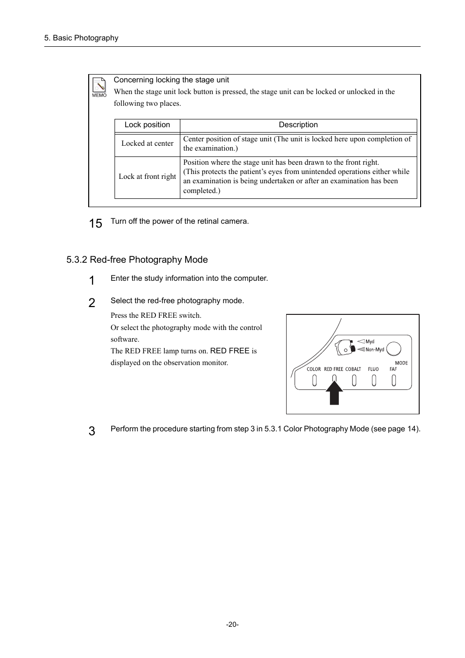 2 red-free photography mode | Canon CX-1 User Manual | Page 32 / 74