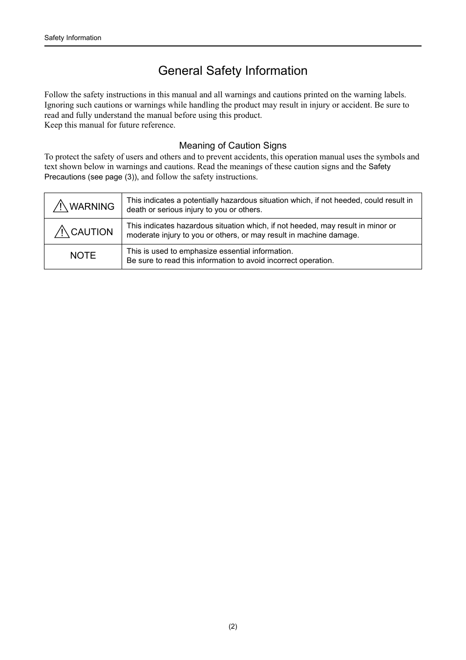 General safety information | Canon CX-1 User Manual | Page 4 / 74