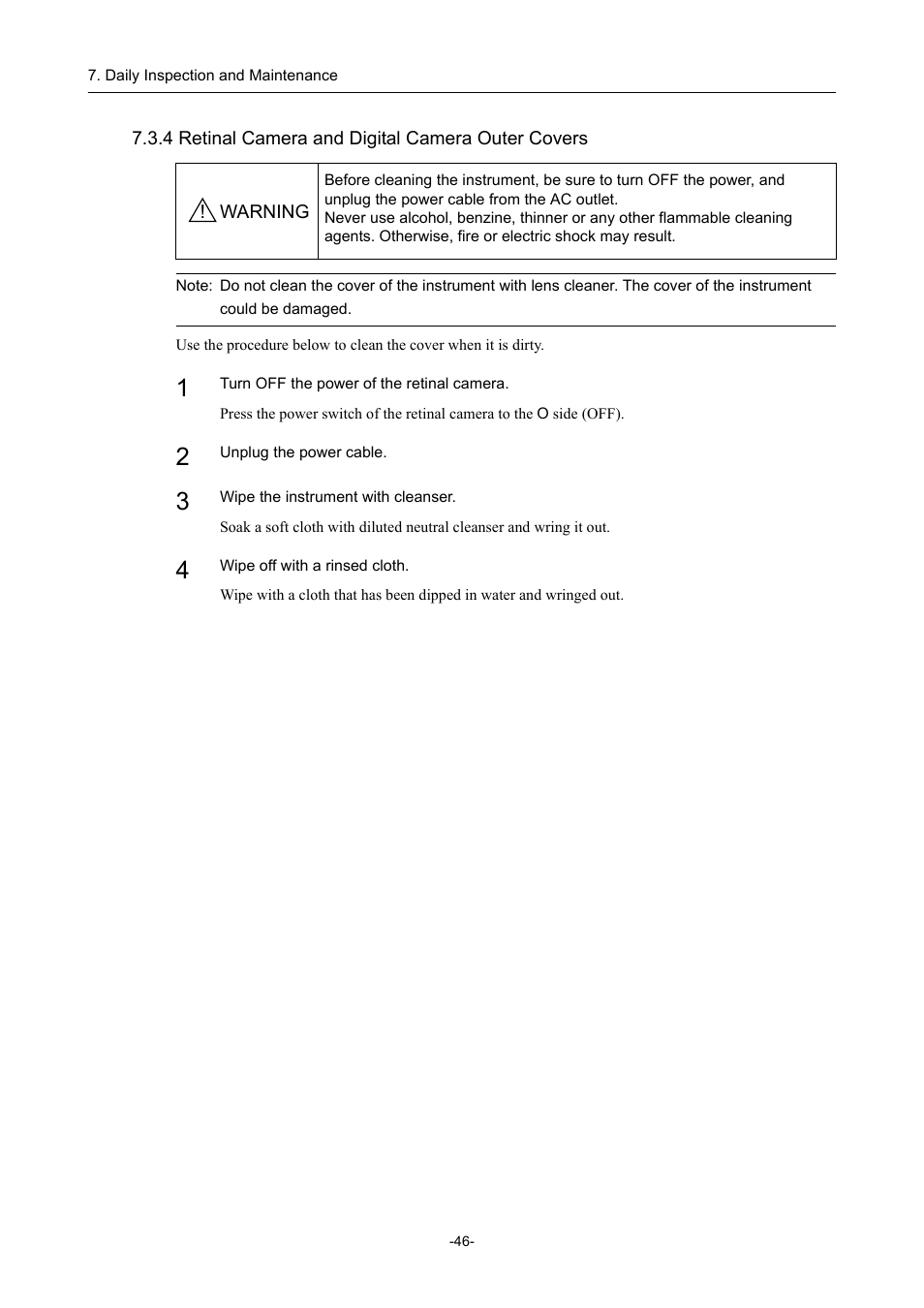 4 retinal camera and digital camera outer covers | Canon CX-1 User Manual | Page 58 / 74