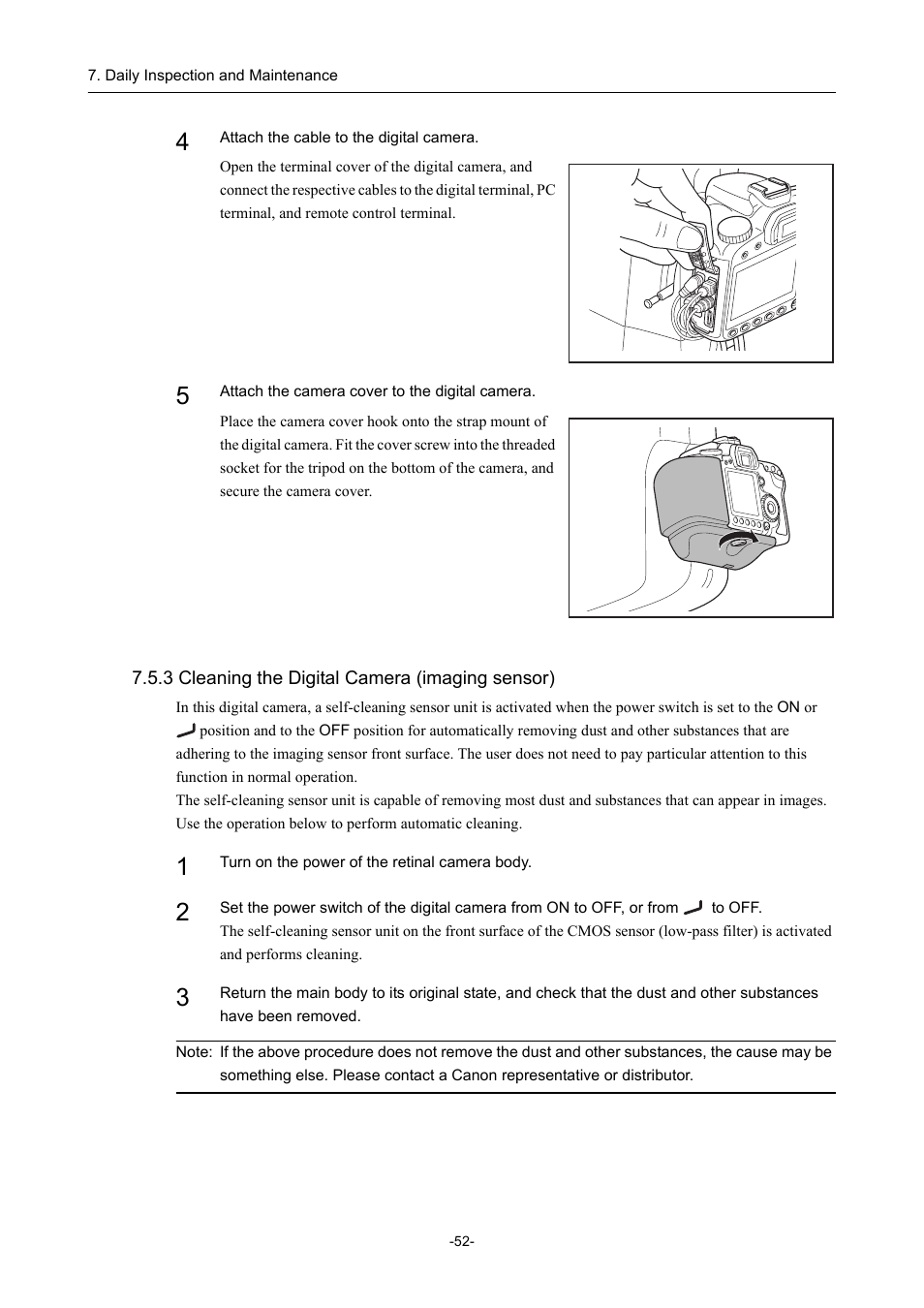 3 cleaning the digital camera (imaging sensor) | Canon CX-1 User Manual | Page 64 / 74