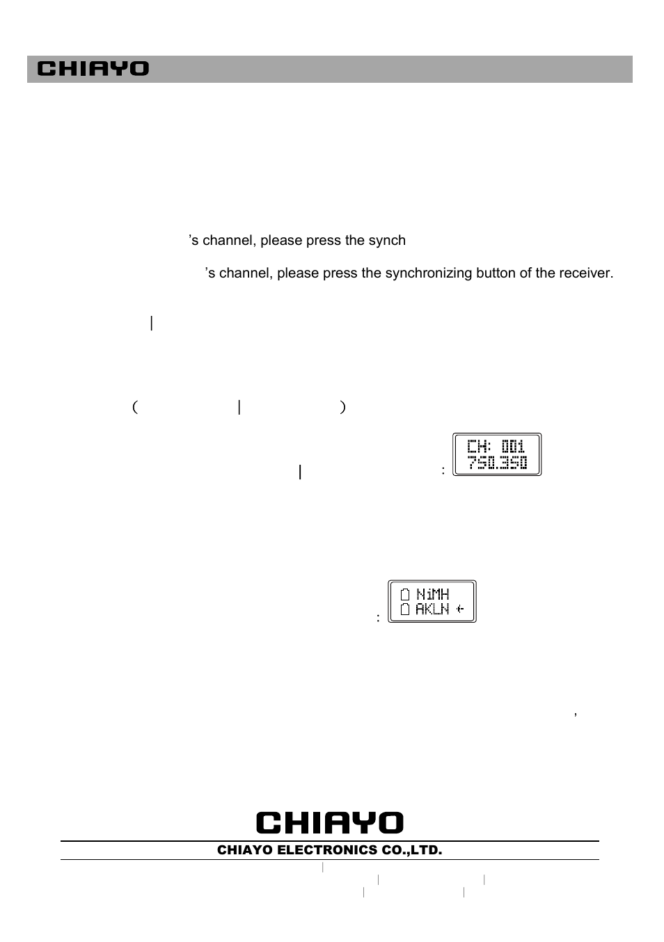 CHIAYO SDR-1900 IrDA User Manual | Page 8 / 8