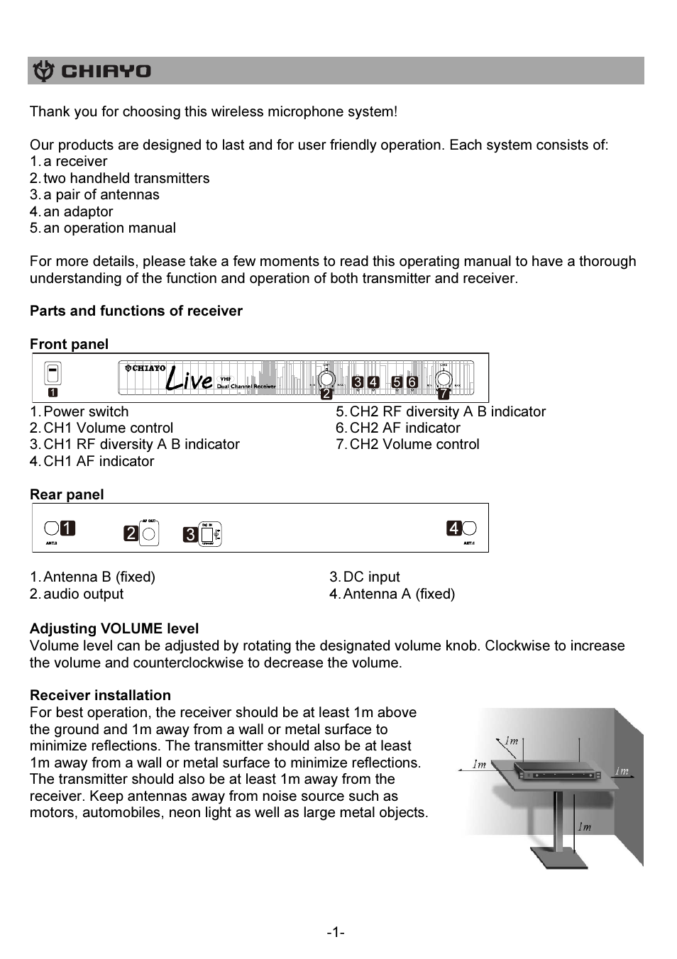CHIAYO LIVE User Manual | Page 2 / 4