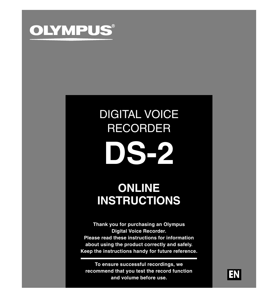 Olympus DS 2 User Manual | 120 pages