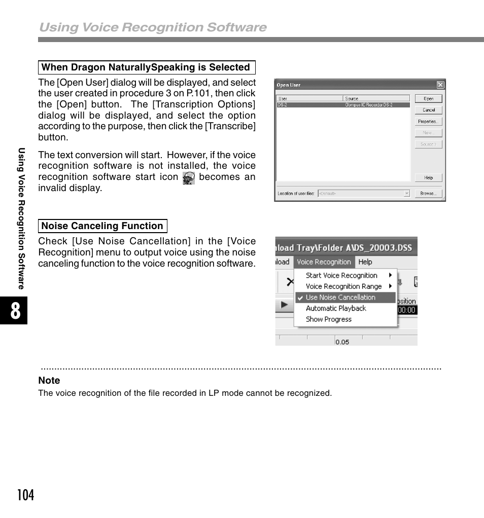 Olympus DS 2 User Manual | Page 104 / 120
