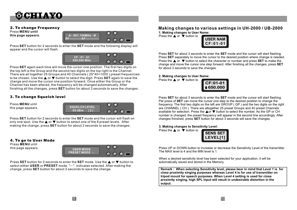 頁面 6 | CHIAYO UDR-1000 User Manual | Page 6 / 8