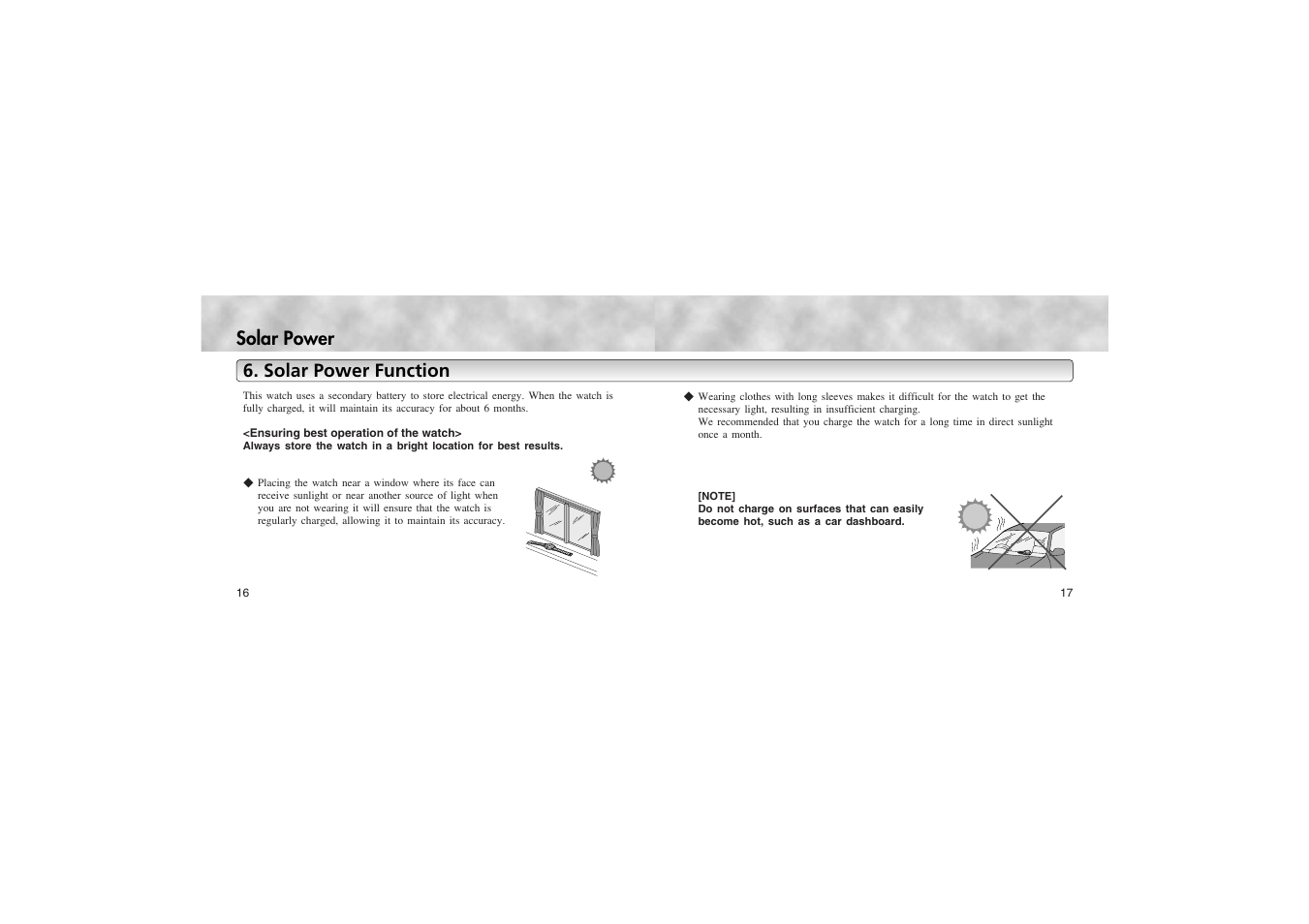 Solar power 6. solar power function | CITIZEN 8730 User Manual | Page 9 / 16