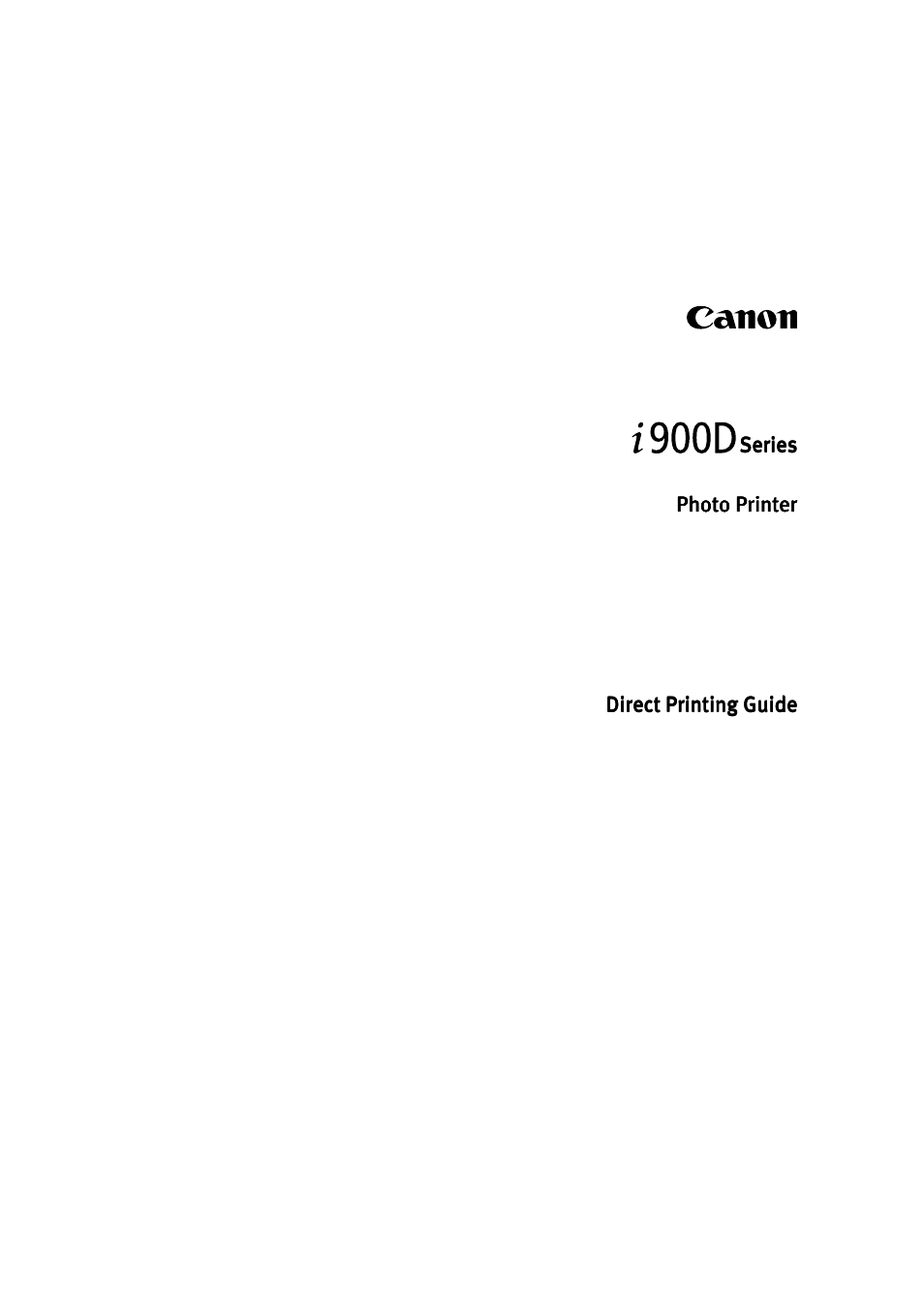 Canon i 900D User Manual | 50 pages