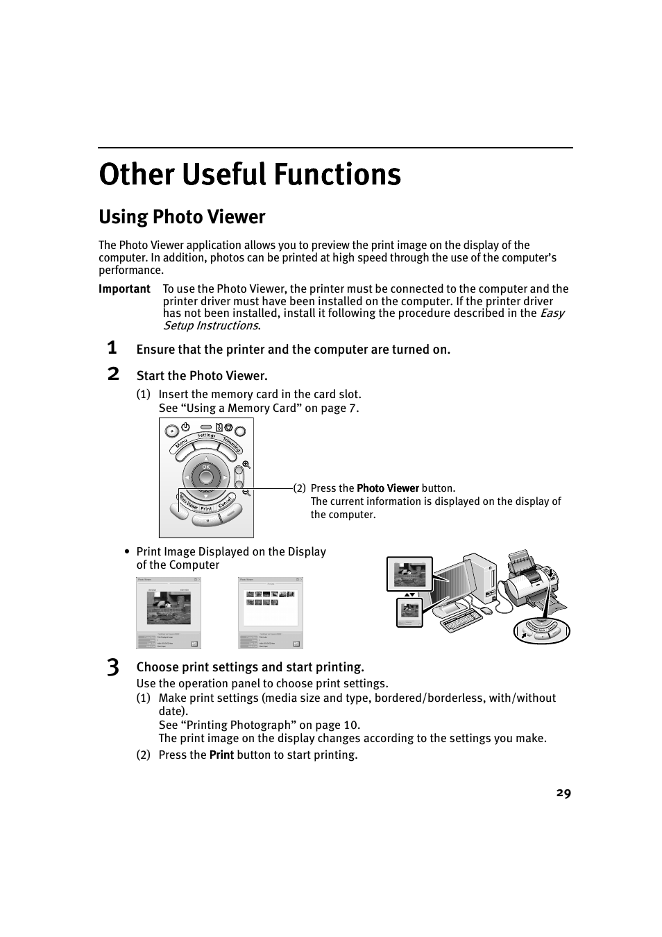 Other useful functions, Using photo viewer | Canon i 900D User Manual | Page 30 / 50