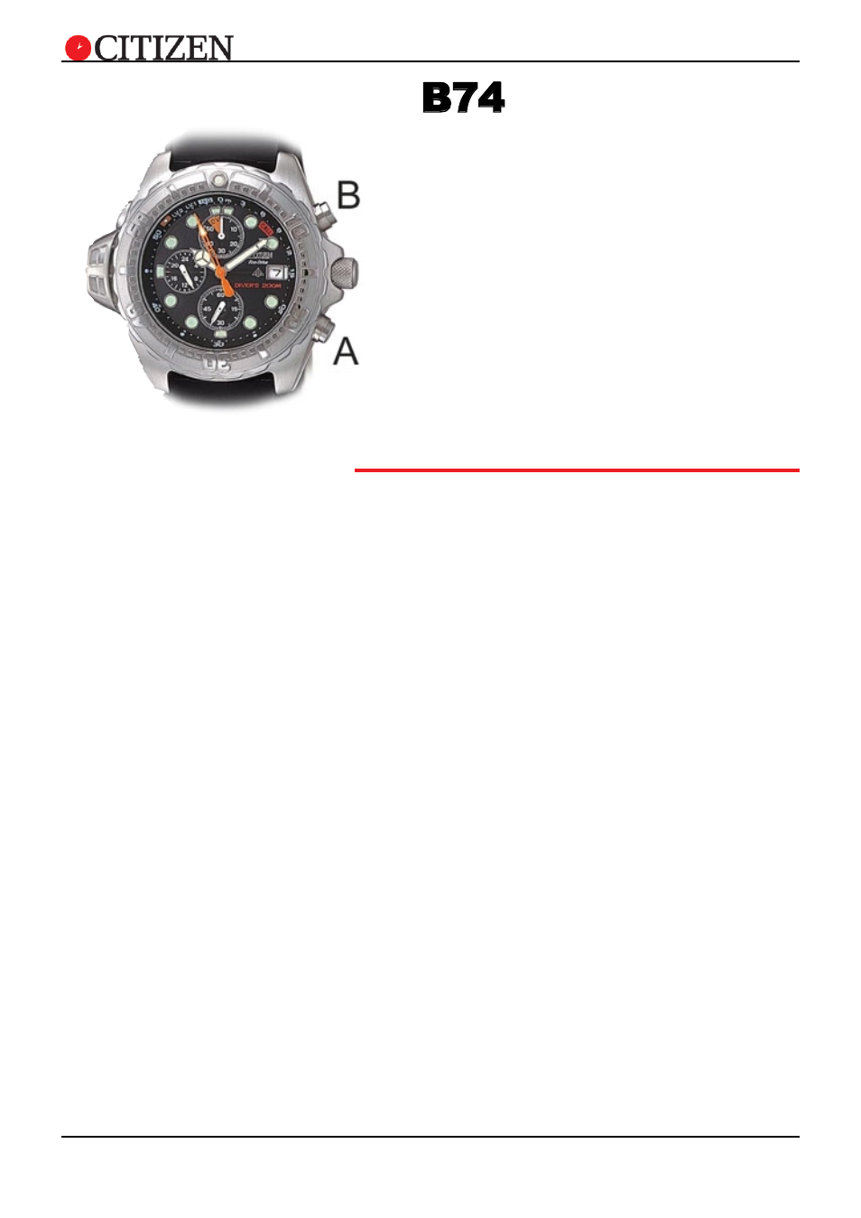 Cal. no. b74, B74 5, Bb7 74 4 | Setting instructions | CITIZEN 085X User Manual | Page 5 / 11