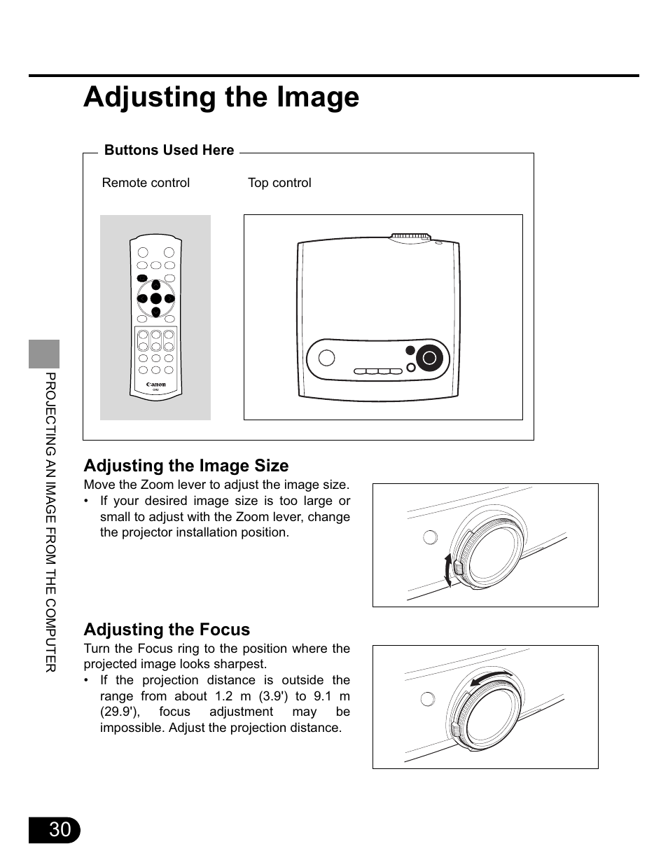 Adjusting the image | Canon SX20 User Manual | Page 30 / 93