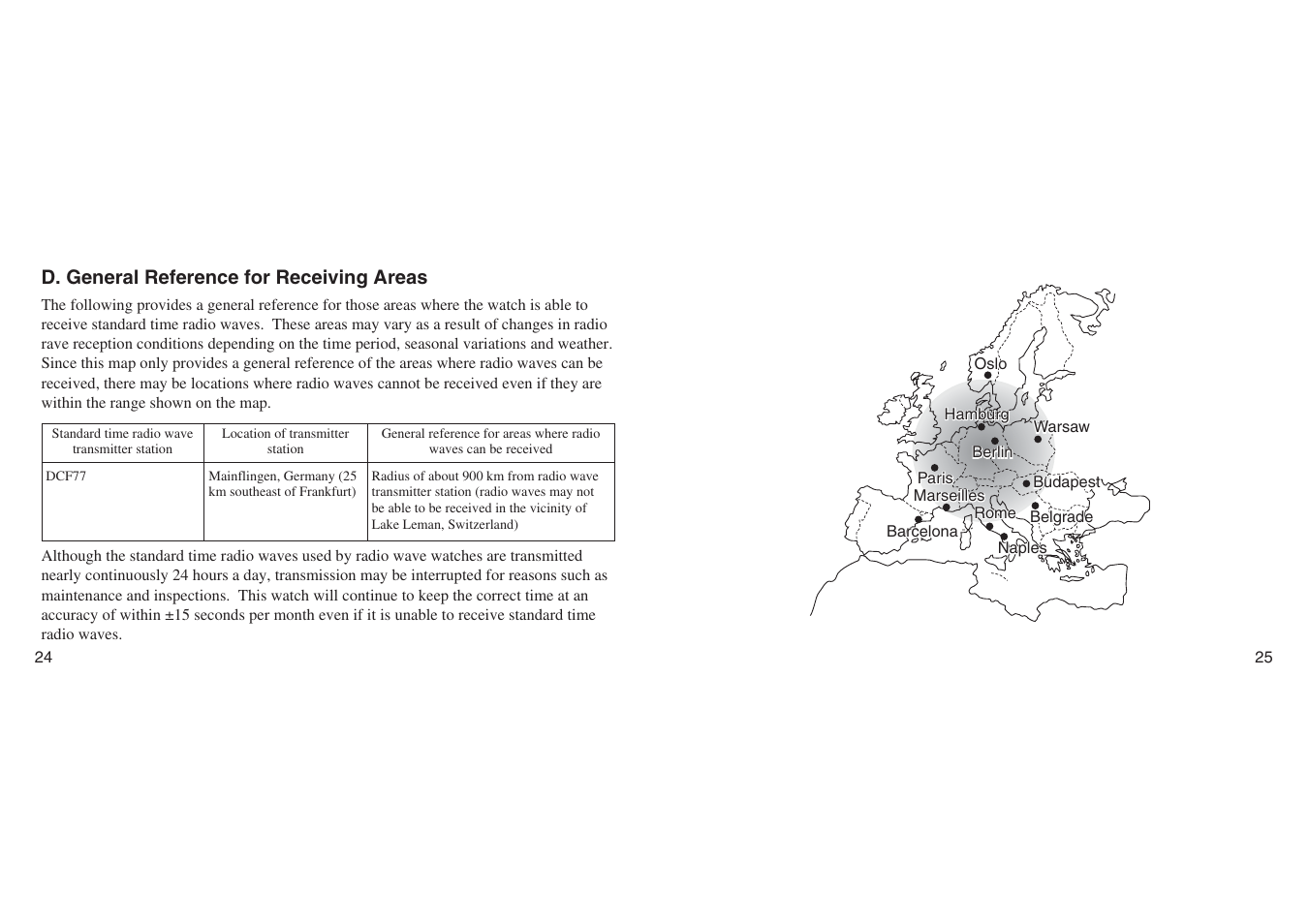 D. general reference for receiving areas | CITIZEN E670 User Manual | Page 12 / 38