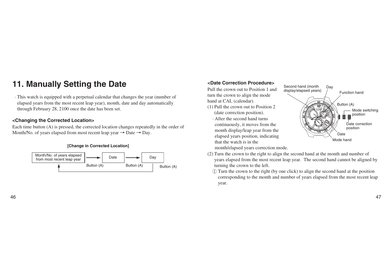 Manually setting the date | CITIZEN E670 User Manual | Page 23 / 38