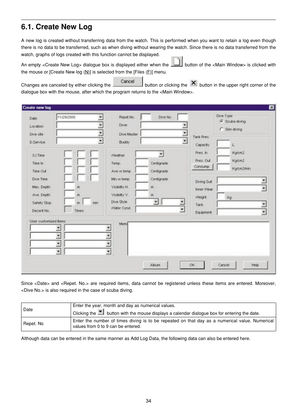 Create new log | CITIZEN MG0000 User Manual | Page 105 / 157