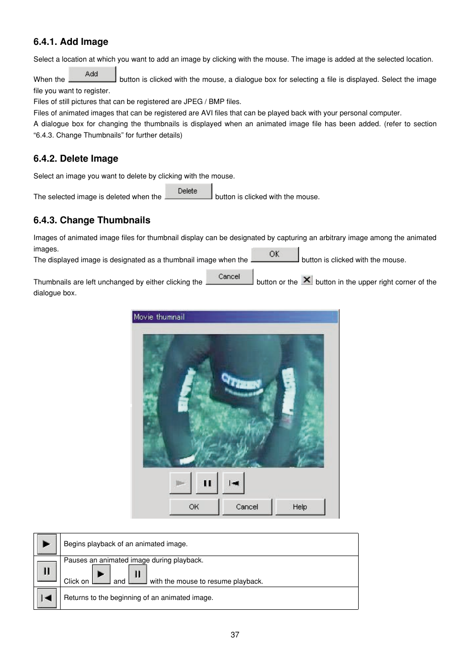 Add image, Delete image, Change thumbnails | CITIZEN MG0000 User Manual | Page 108 / 157