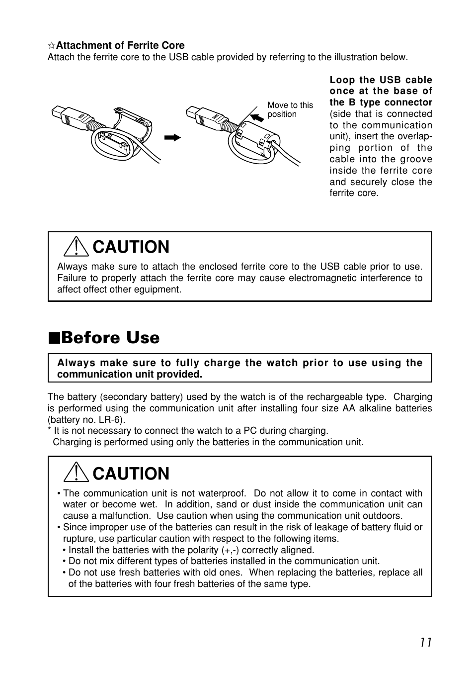 Before use, Caution | CITIZEN MG0000 User Manual | Page 11 / 157