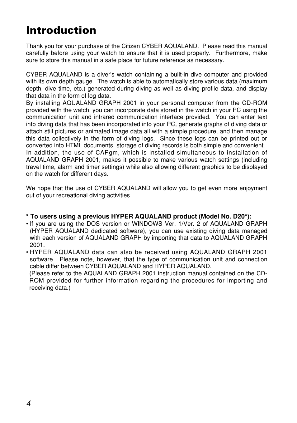 Introduction | CITIZEN MG0000 User Manual | Page 4 / 157
