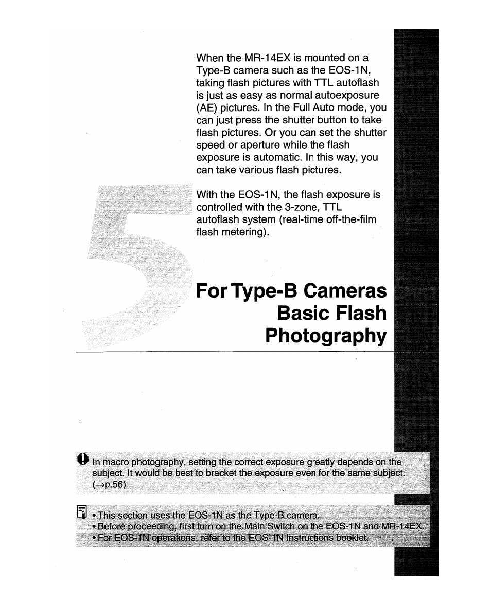 For type-b cameras basic flash photography | Canon MR-14EX User Manual | Page 49 / 90